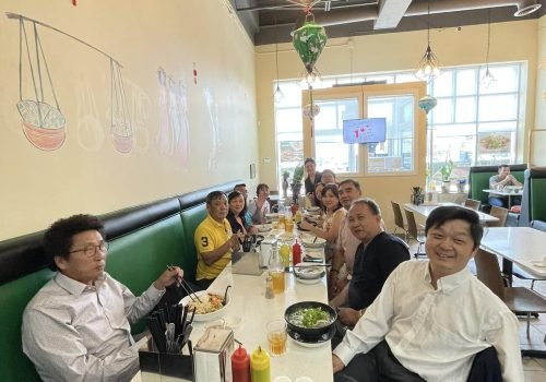 Guests sharing a table