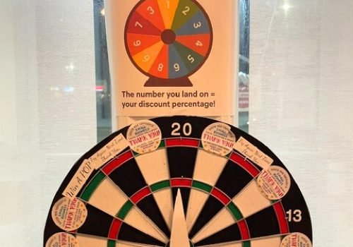Prize wheel in the restaurant