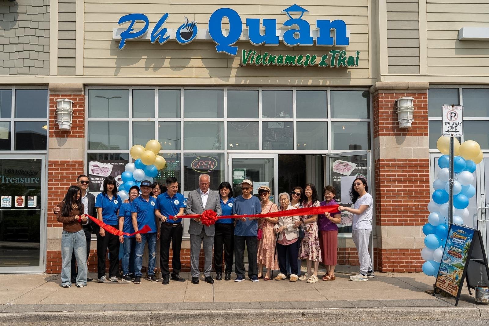 Cutting the ribbon